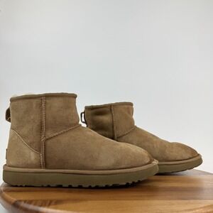 Womens Ugg Classic Mini II Chestnut Suede Shearling Lined Comfort Boots Size 9 M